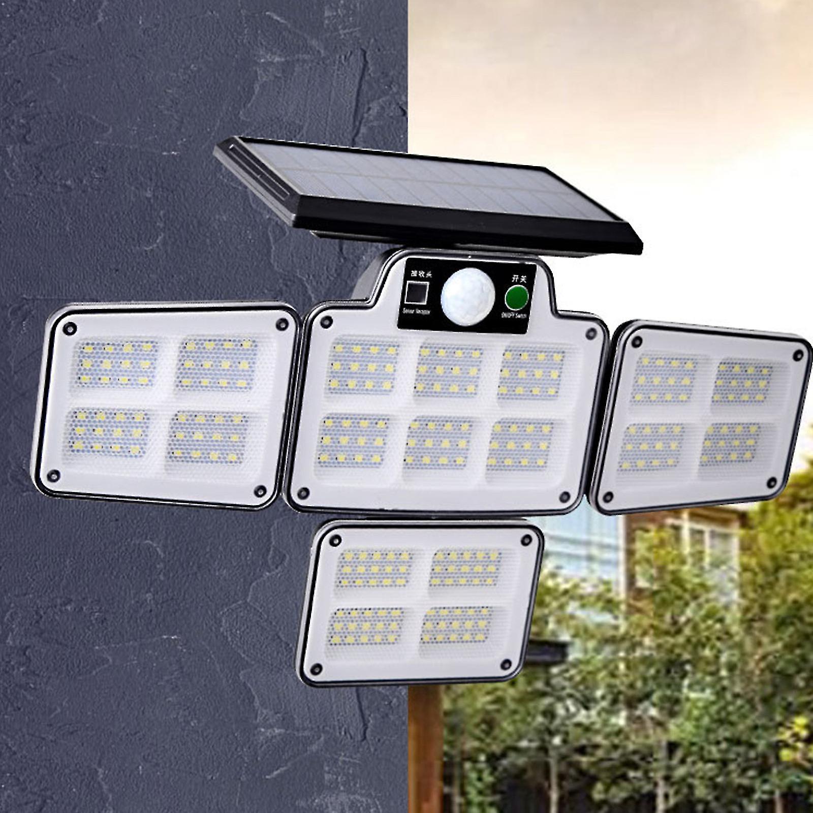 Solar Street Light, Ip65 Waterproof, Dusk To Da-wn With Motion Sensor Led Security Flo-od Light For Parking Lot, Remote Control With 228 Led Lamp Bead