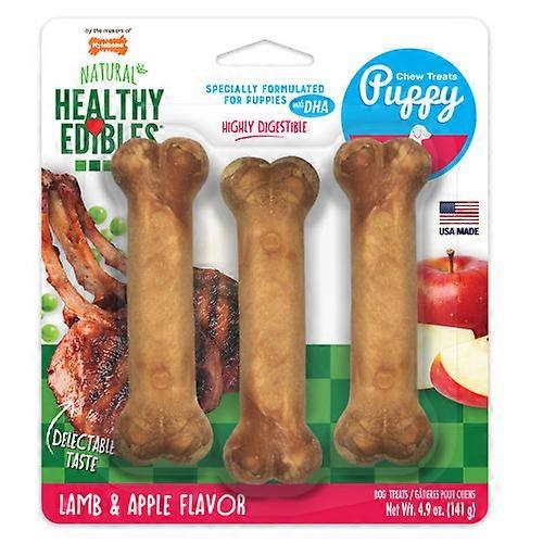 Nylabone Healthy Edibles Lamb & Apple Puppy Chew Treats Regular, 3 Packets