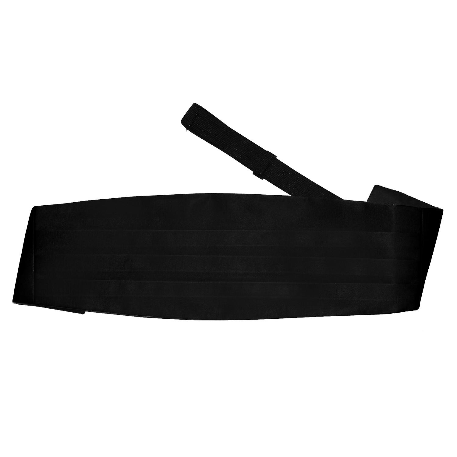 Black Plain Satin Cummerbund