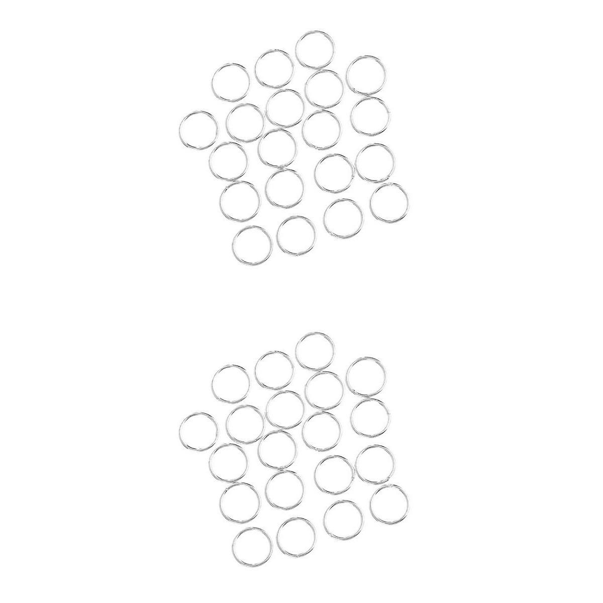 40ks strieborných kovových prepojovacích krúžkov spájkované uzavreté delené krúžky konektory 4mm 5mm