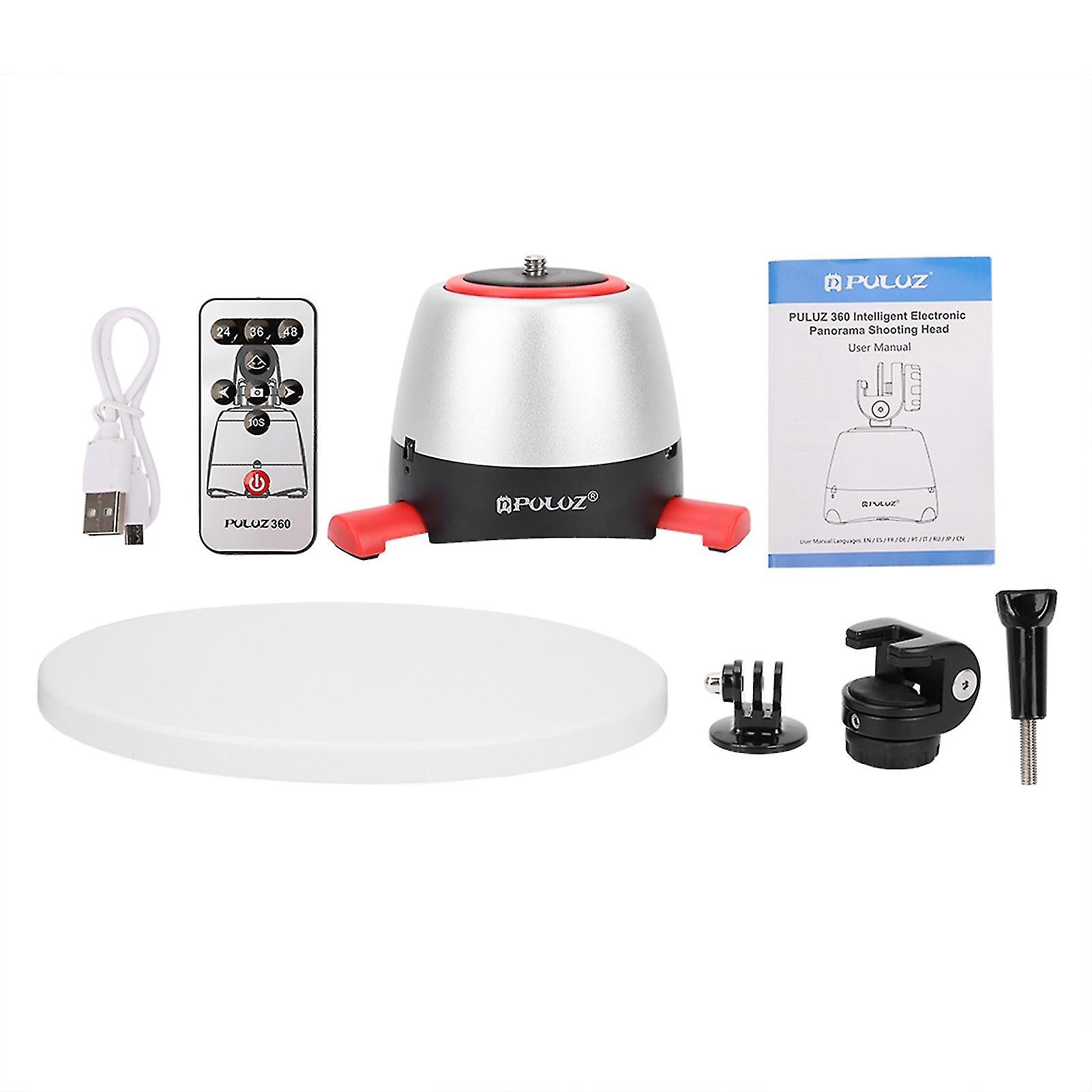 Puluz Electronic 360 Degree Rotation Panoramic Tripod Head With Control Remote Tray (red)