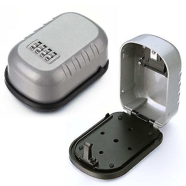 Key Lock Box Wall Mounted Aluminium Alloy Key Safe Box 4 Digit Combination Key Storage Lock Box Indoor Outdoor Keys Storage Box