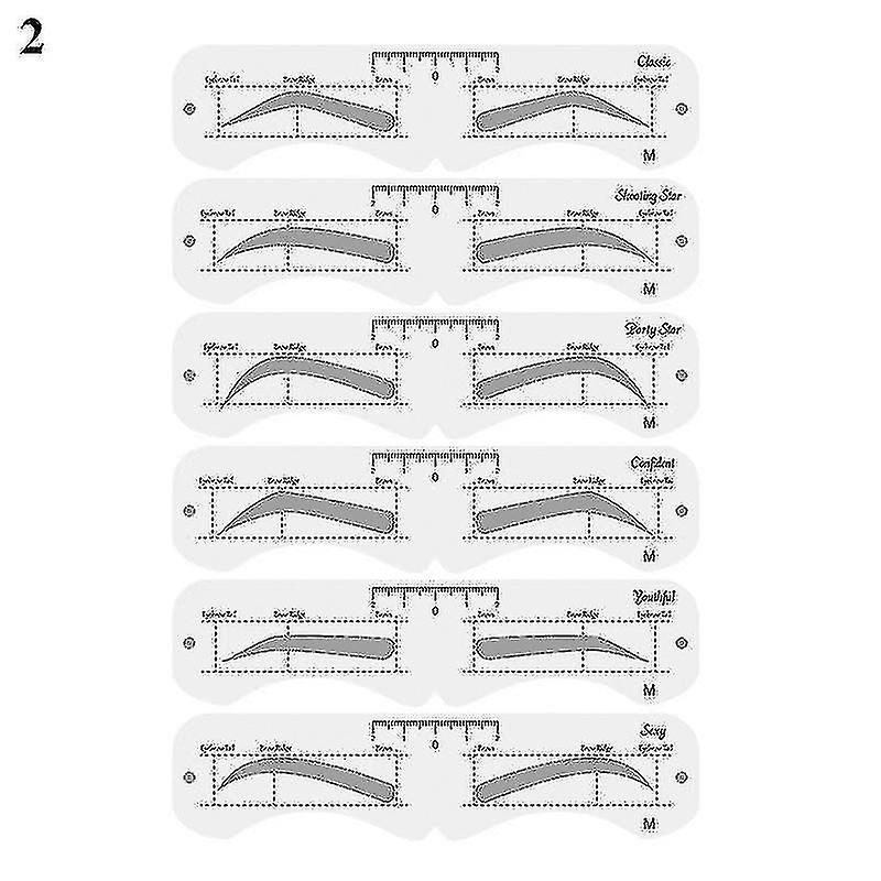 6PCS/Set Eyebrow Shaping Stencil Reusable One Step Eyebrow Shaping Soft Ruler DIY Drawing Eyebrow Shaper Makeup Tool Kit