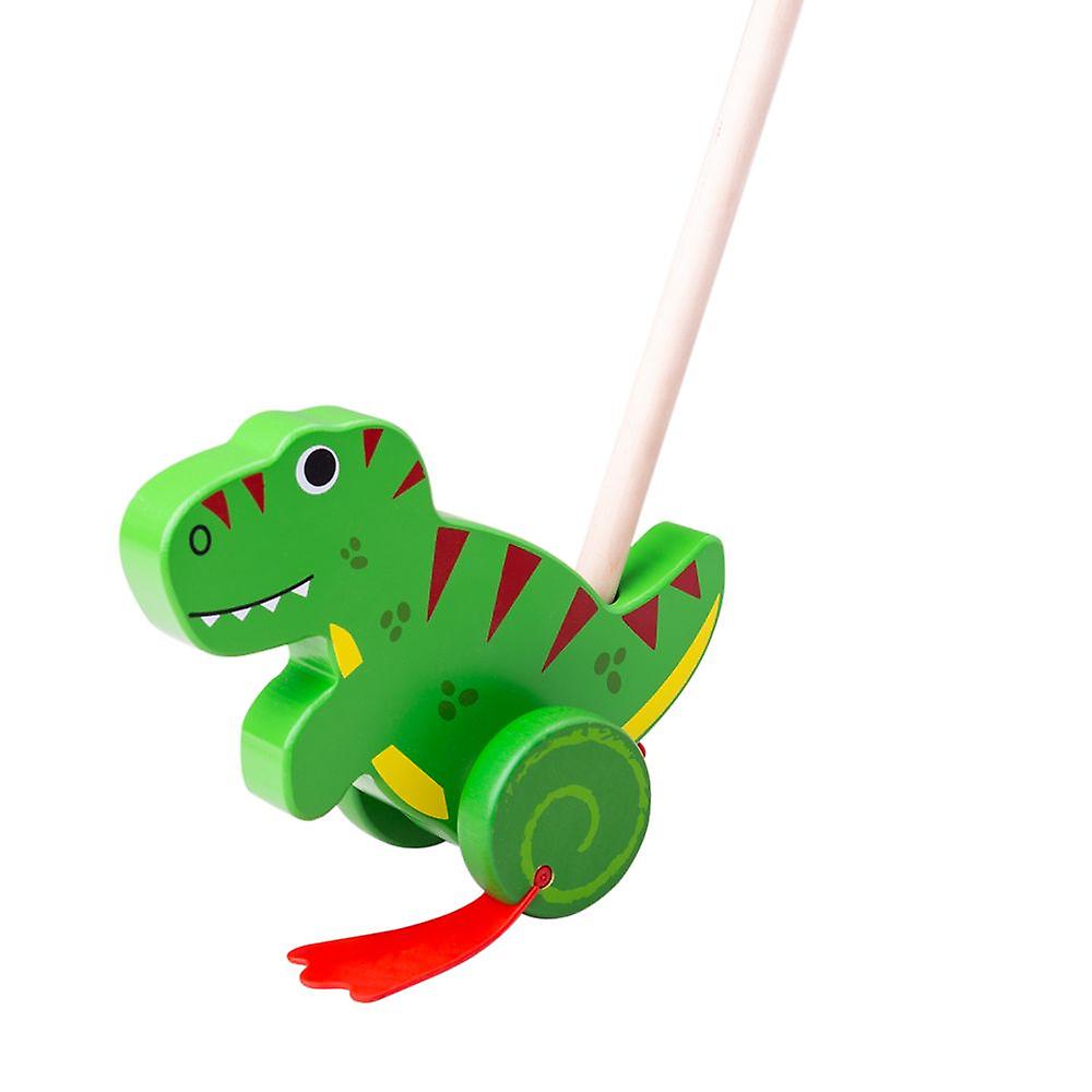 Bigjigs leksaker trä T-Rex push längs