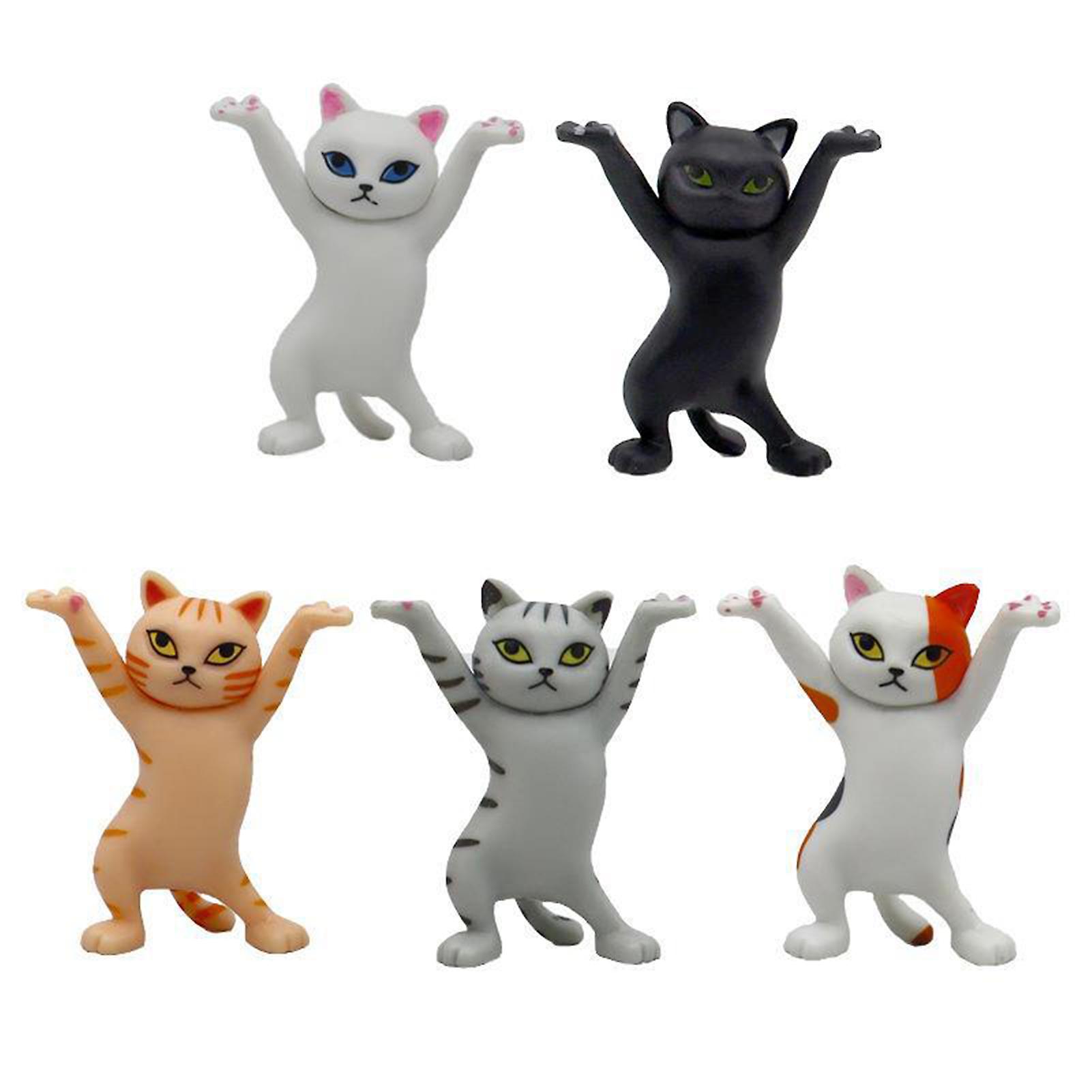 5pcs Dancing Cat Decoration Model Dancing Cat Car Dashboard Doll Figurine Toy Gift For Girlfriends Boyfriends