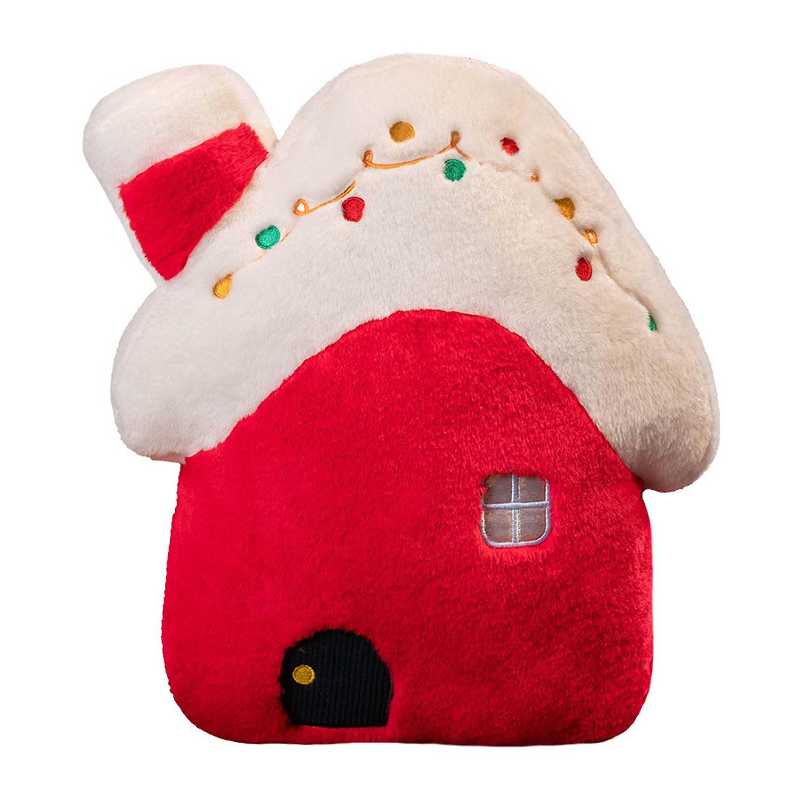 Christmas Tree House Plush Pillow Stuffed Toy Creative Cute Simulation Stuffed Toy For Xmas Decor Plushies Cushion Party Gift