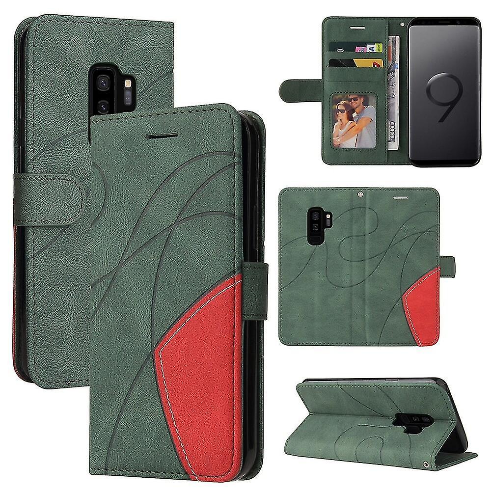Case For Samsung Galaxy S9 Leather Wallet Book Flip Folio Stand View Cover - Green