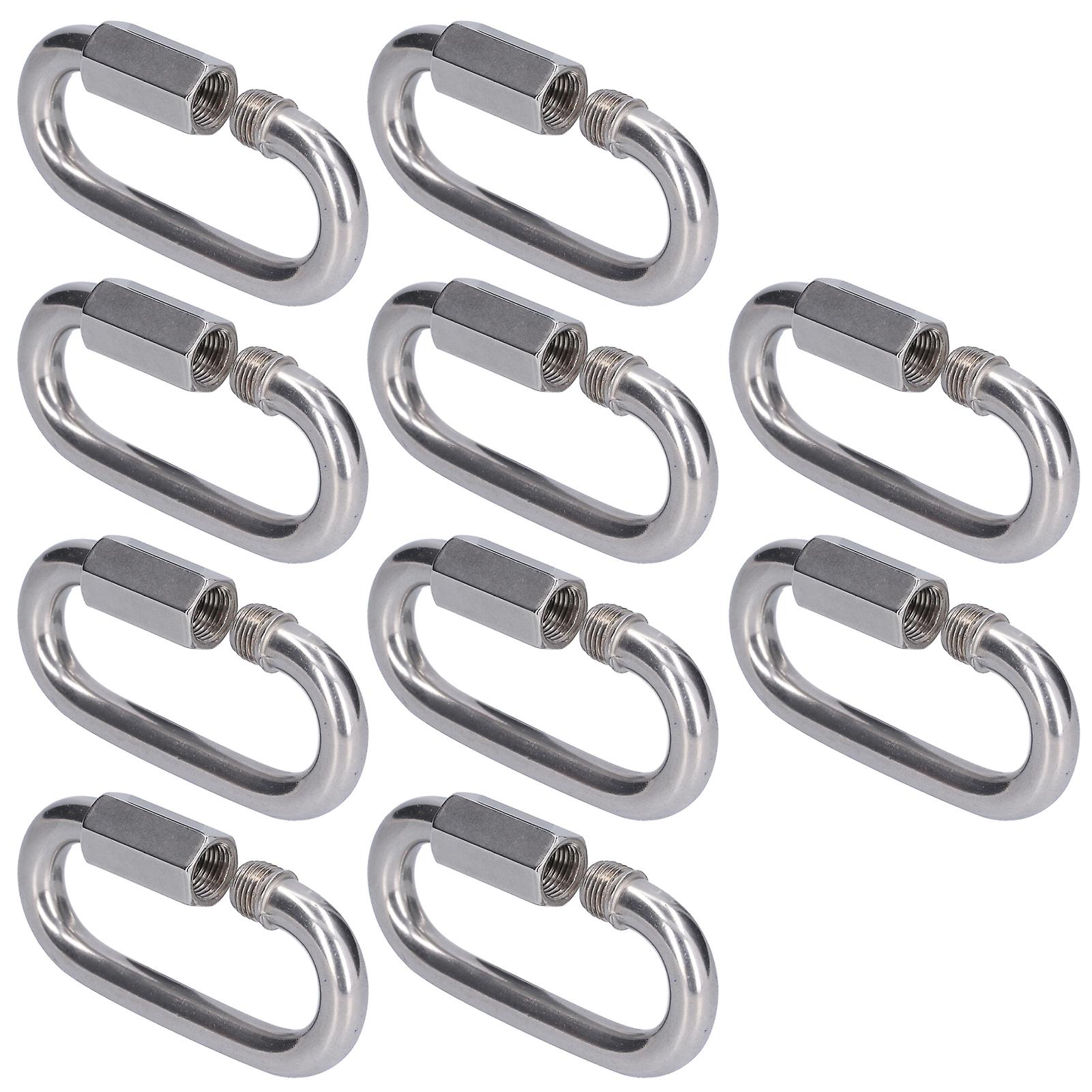 10Pcs M10 Quick Link Connector 304 Stainless Steel Chain Hook