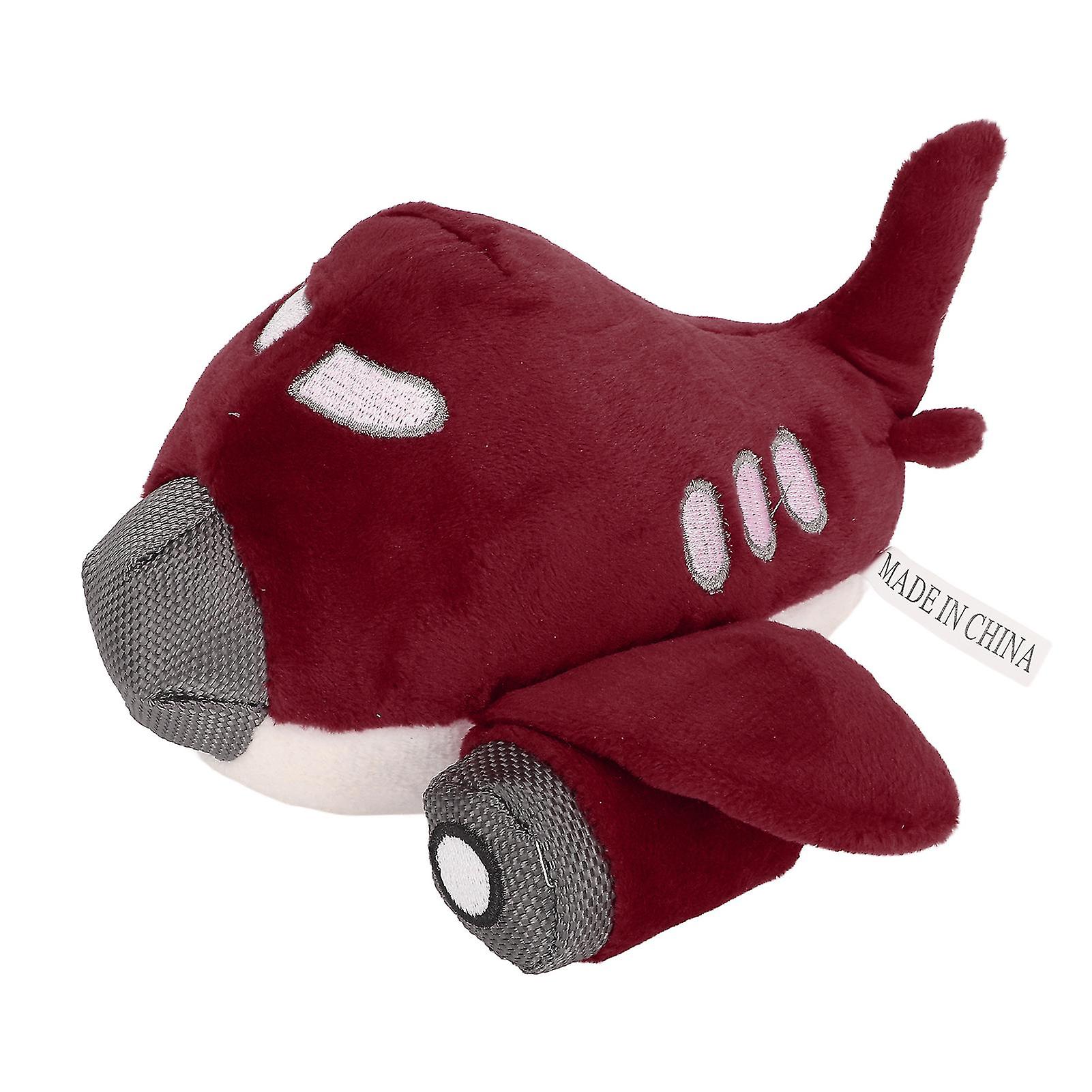 Plush Squeaky Dog Toy, Bite Resistant, Teeth Grinding, Cleaning, Interactive, Airplane Shape, Puppy Chew Toy, Purple