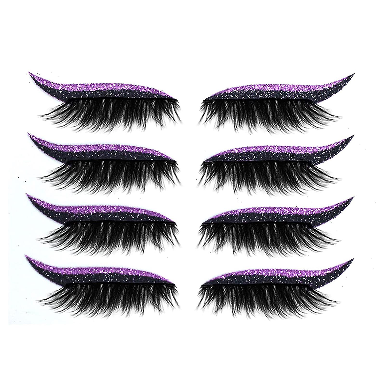 Eyelash Stickers 4Pairs Reusable Eyelid And Eyelash Stickers Makeup Stickers Instant Outline Easy