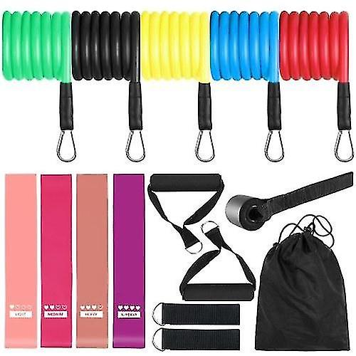 ポップイットハンドエクササイザー15pcs抵抗バンドセットワークアウトフィンテスエクササイズリハビリバンドループバンドZ8