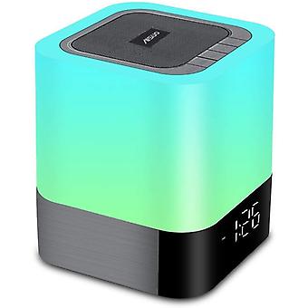 Nachtlicht-5-in-1-Nachttischlampe mit Bluetooth-Lautsprecher, 12/24-Stunden-Digitalkalender-Wecker, Touch-Steuerung und 4000-mAh-Batterie