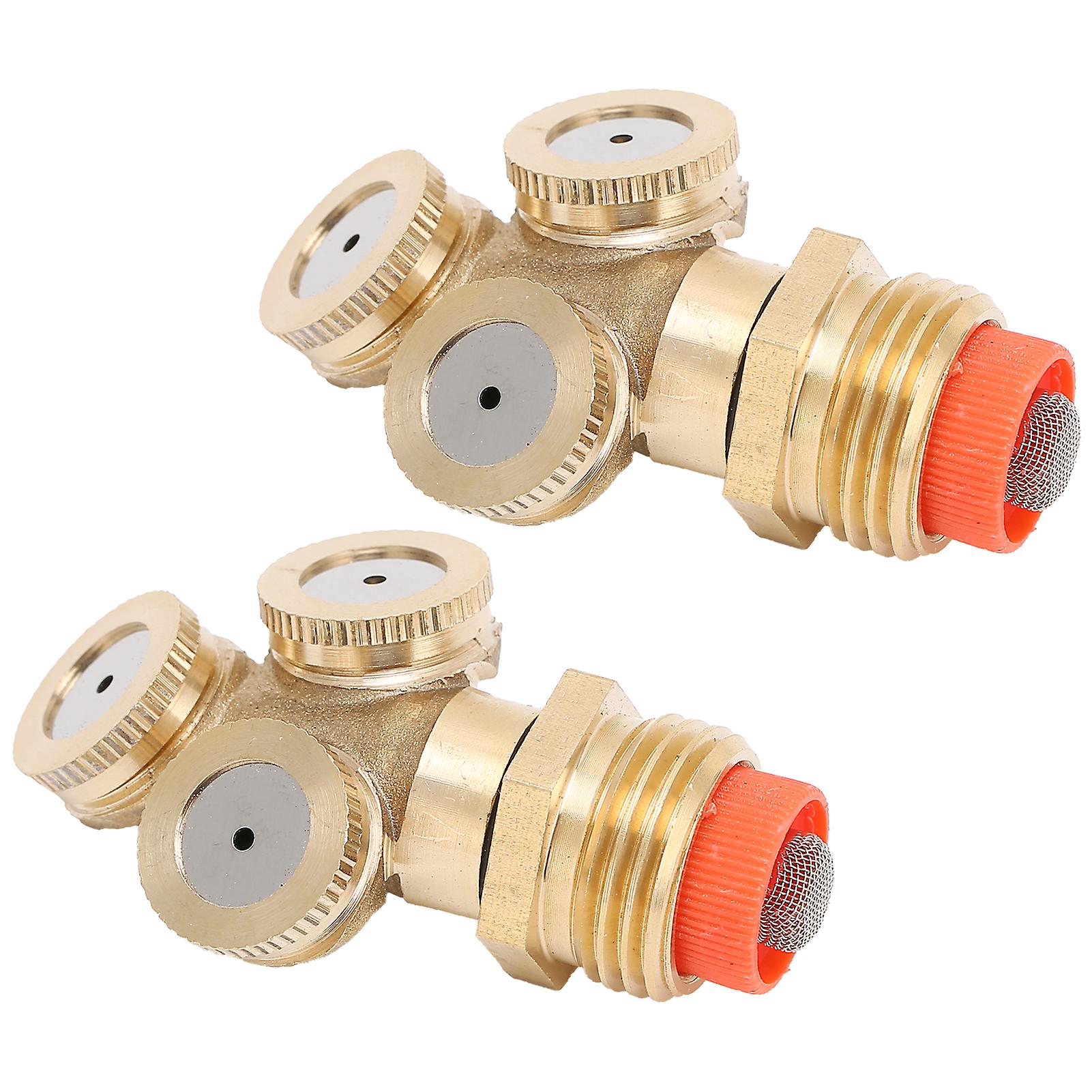 2PCS G1/2 High Pressure Spray Sprinkler 3 Hole Irrigation Nozzle Head with Filter Mesh for Garden