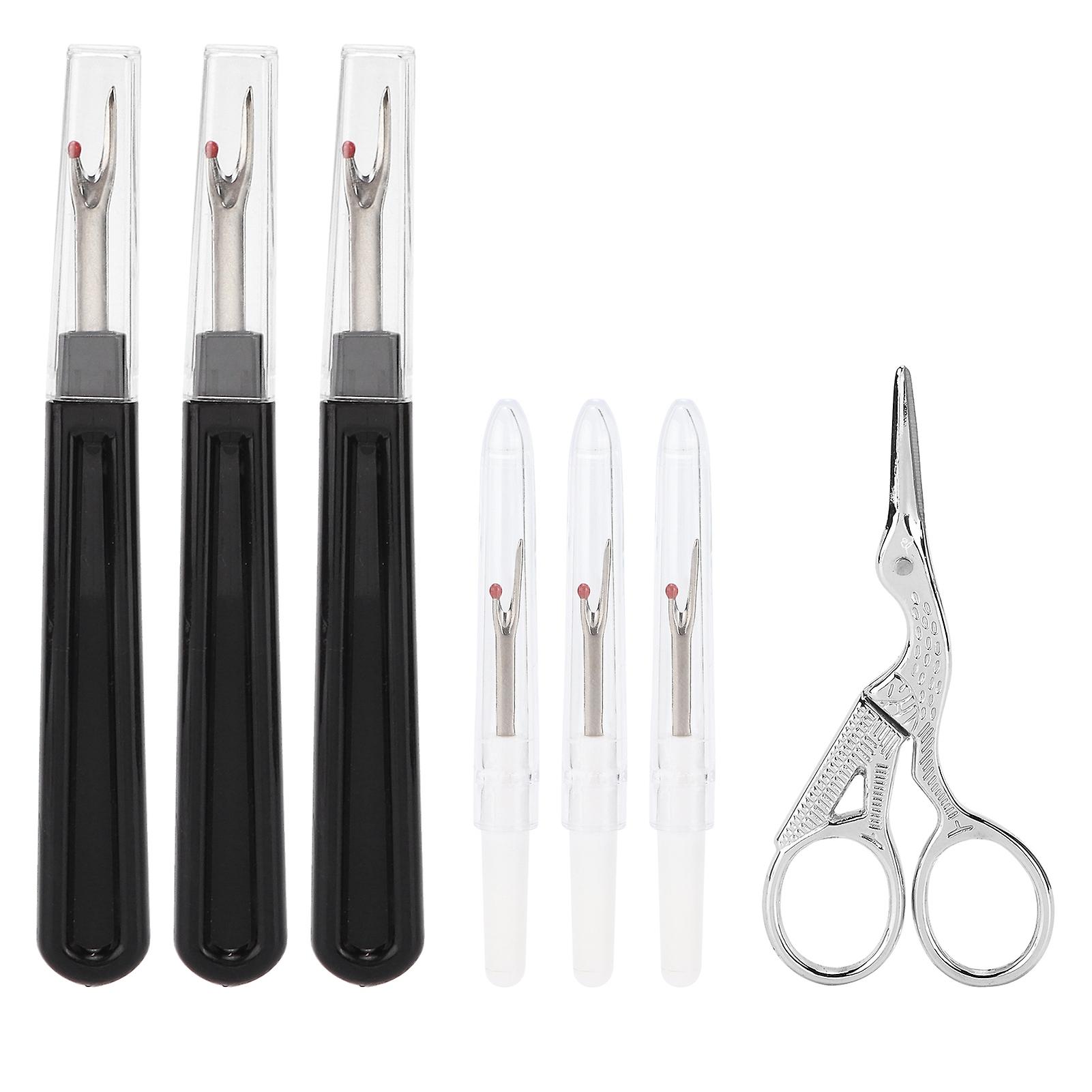 Durable stainless steel seam ripper kit with convenient handles for sewing, embroidery, quilting
