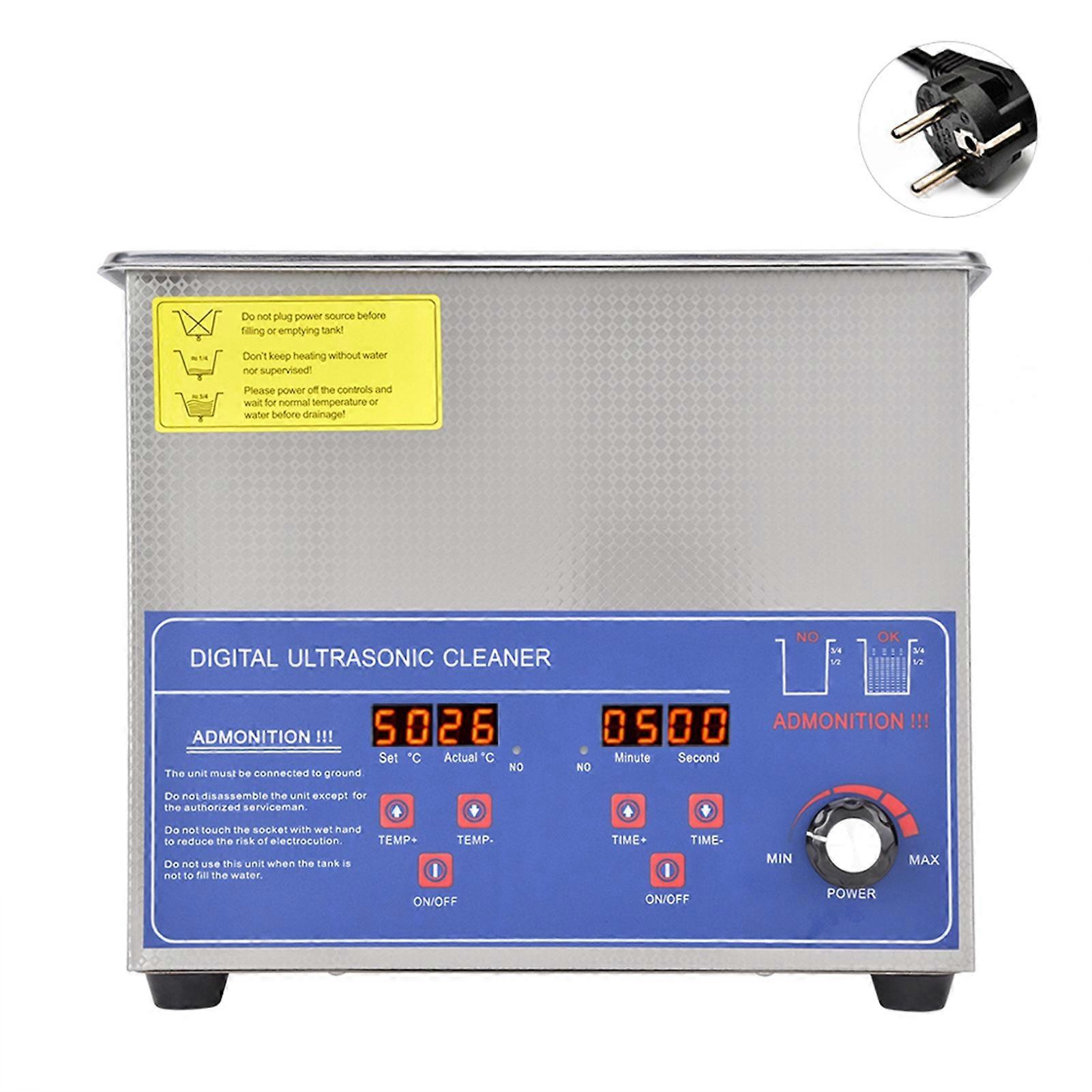 Nettoyeur à ultrasons numérique 3 L, puissance industrielle, température réglable, fournitures de nettoyage de laboratoire, 40 kHz, prise UE 220 V