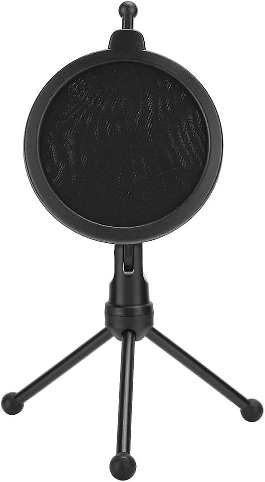RicherR Microphone Holder with AntiSpray Mesh DoubleLayer, Intergrated Shock Mount with Pop Filter f