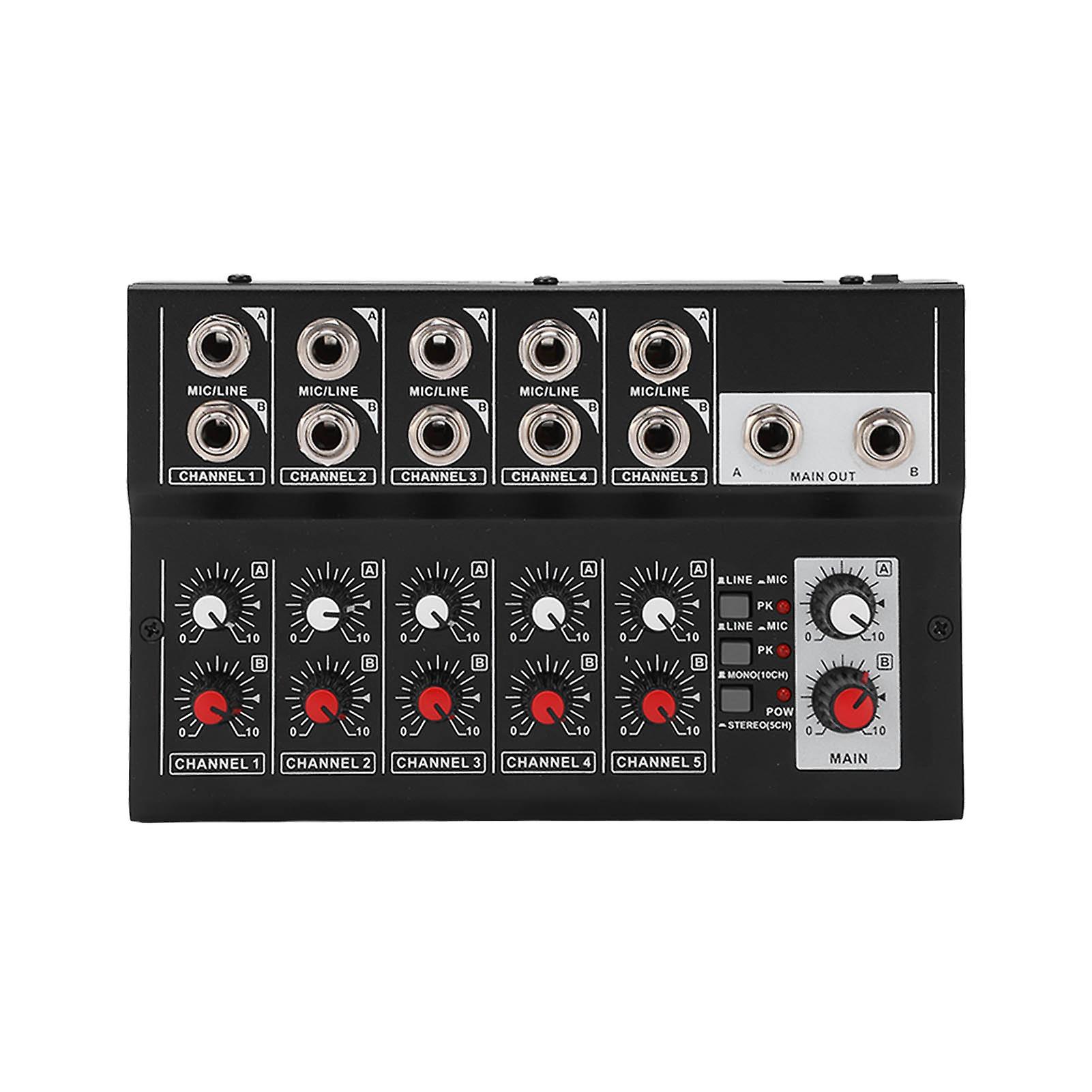 10 Channel Mixing Console Audios Mixer Sound Mixing Board with 2 Main Volume Knobs US Plug AC100?240V