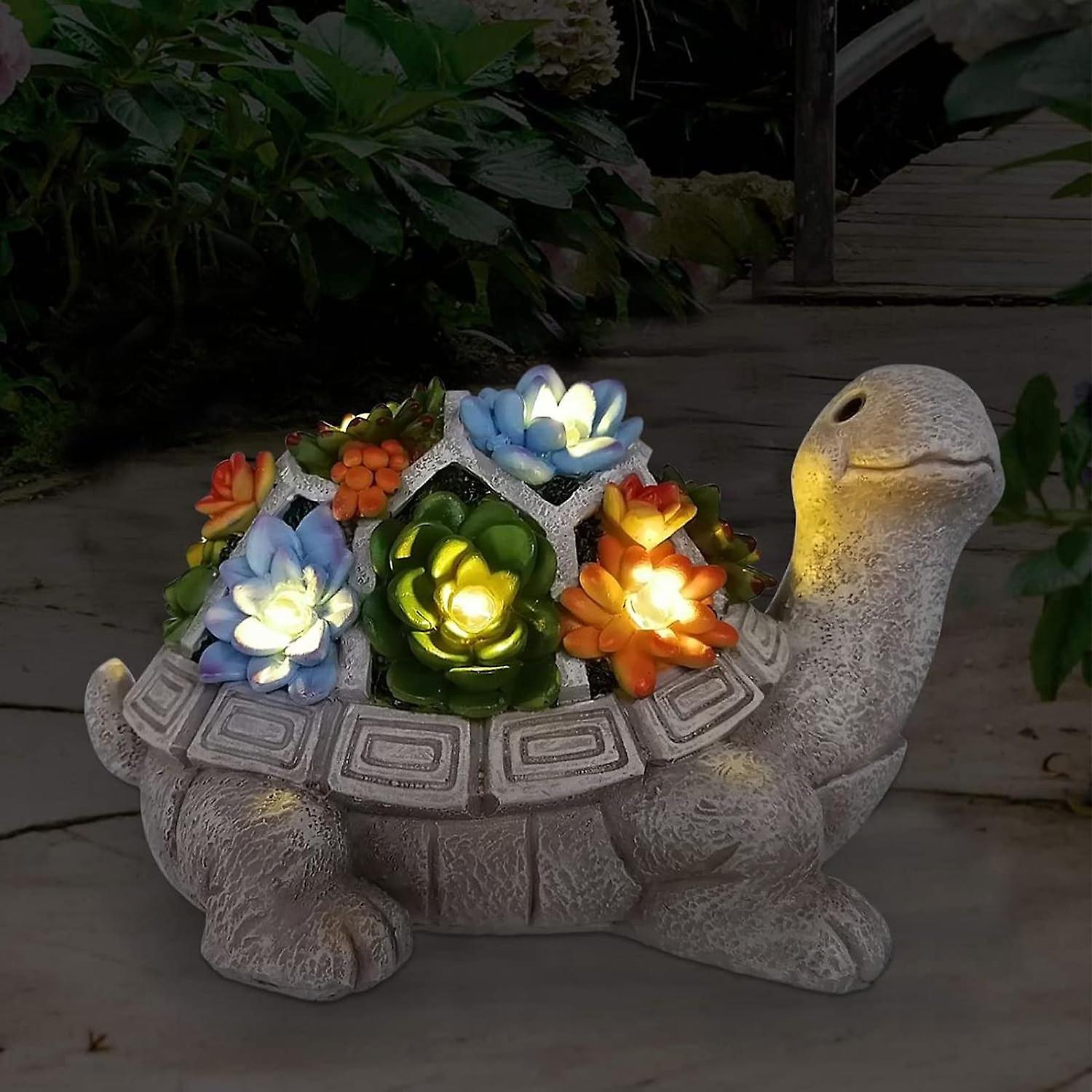 Solar Turtle Statue Garden Outdoor Decorations