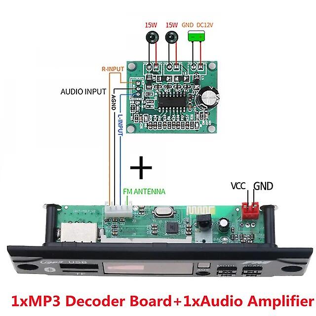 DC 12V Bluetooth 5.0 Wireless MP3 Player WMA Decoder Board USB TF FM Radio 3.5mm AUX Module Car Kit Wireless MP3 Music Player Bluetooth Transmitters