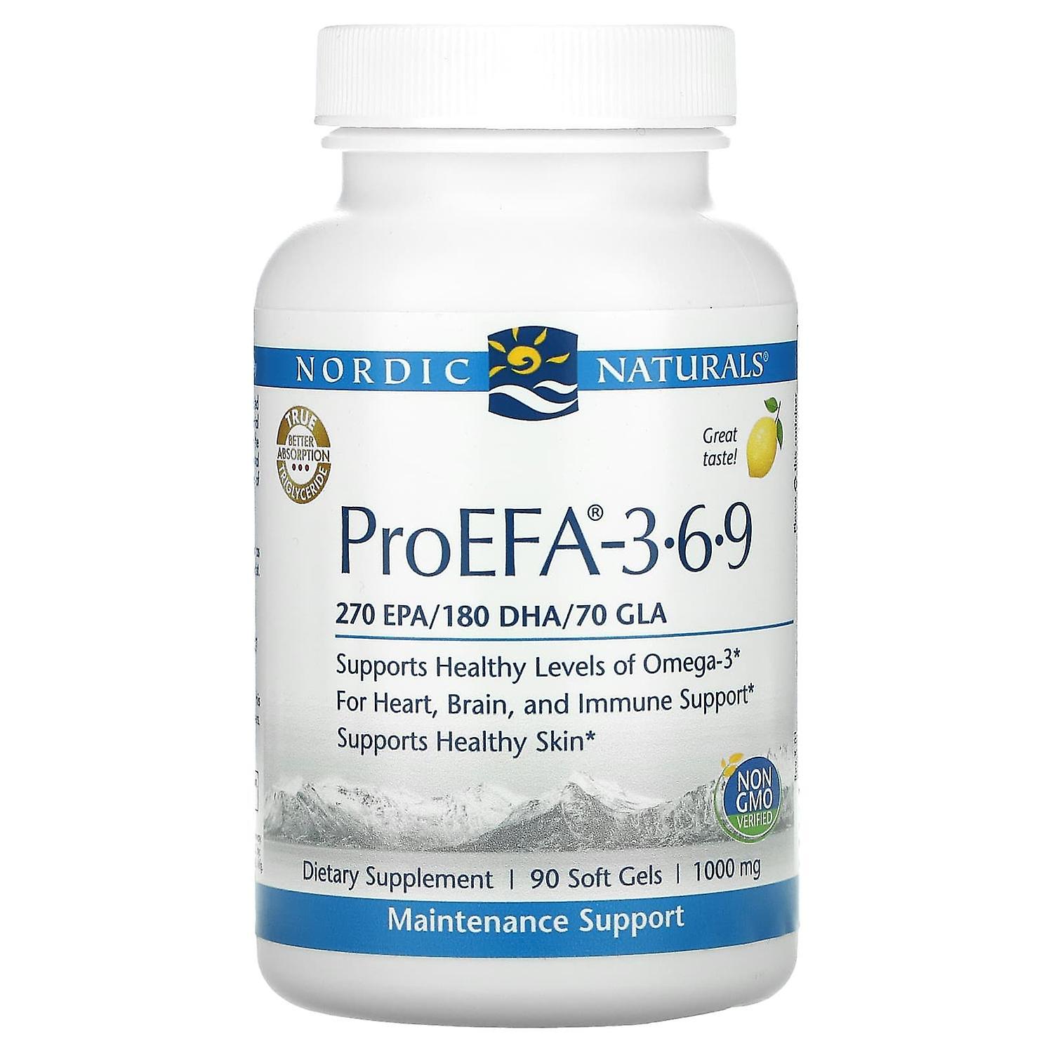 Nordic Naturals, ProEFA 3-6-9, Lemon, 1000 mg, 90 Soft Gels