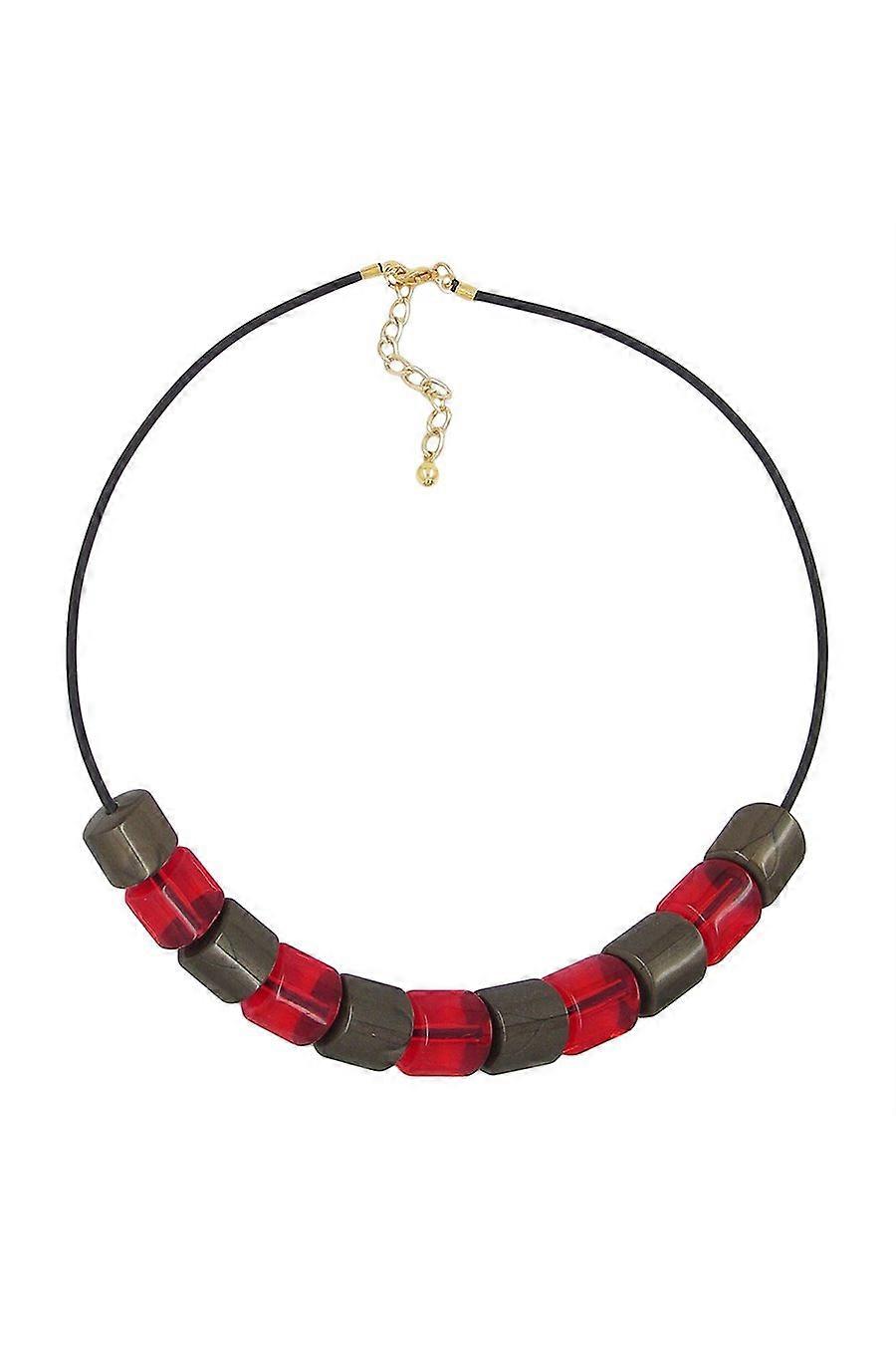Necklace Beads Red-gold 45cm - Gl02253