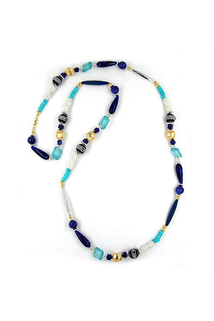 Necklace Beads Blue-turquoise 110cm - Gl03672