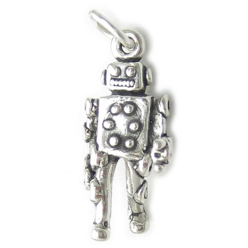 Robot Sterling Silver Charm .925 X 1 Space And Robots Charms