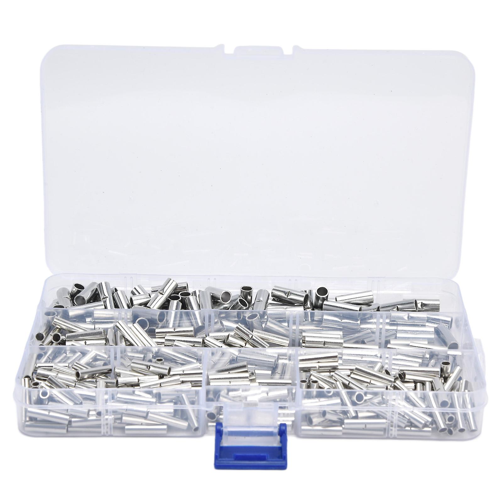 450Pcs Copper Tinned Wire Terminal Uninsulated Butt Splice Electrical Connector Assortment Kit