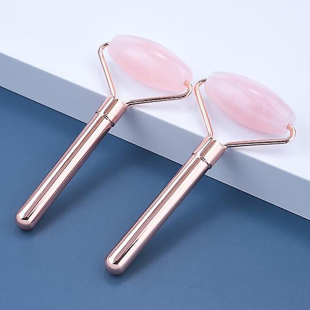Genuine Rose Quartz Jade Roller Crystal Gemstone Therapeutic Massage Firming Facial Skin Remove Puffy Smooth Wrinkles Lift Tool