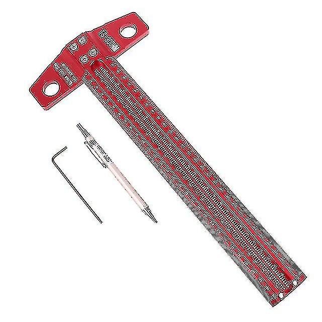 300/400mm aluminum alloy woodworking marking T-shaped ruler marking device square hole marking devic