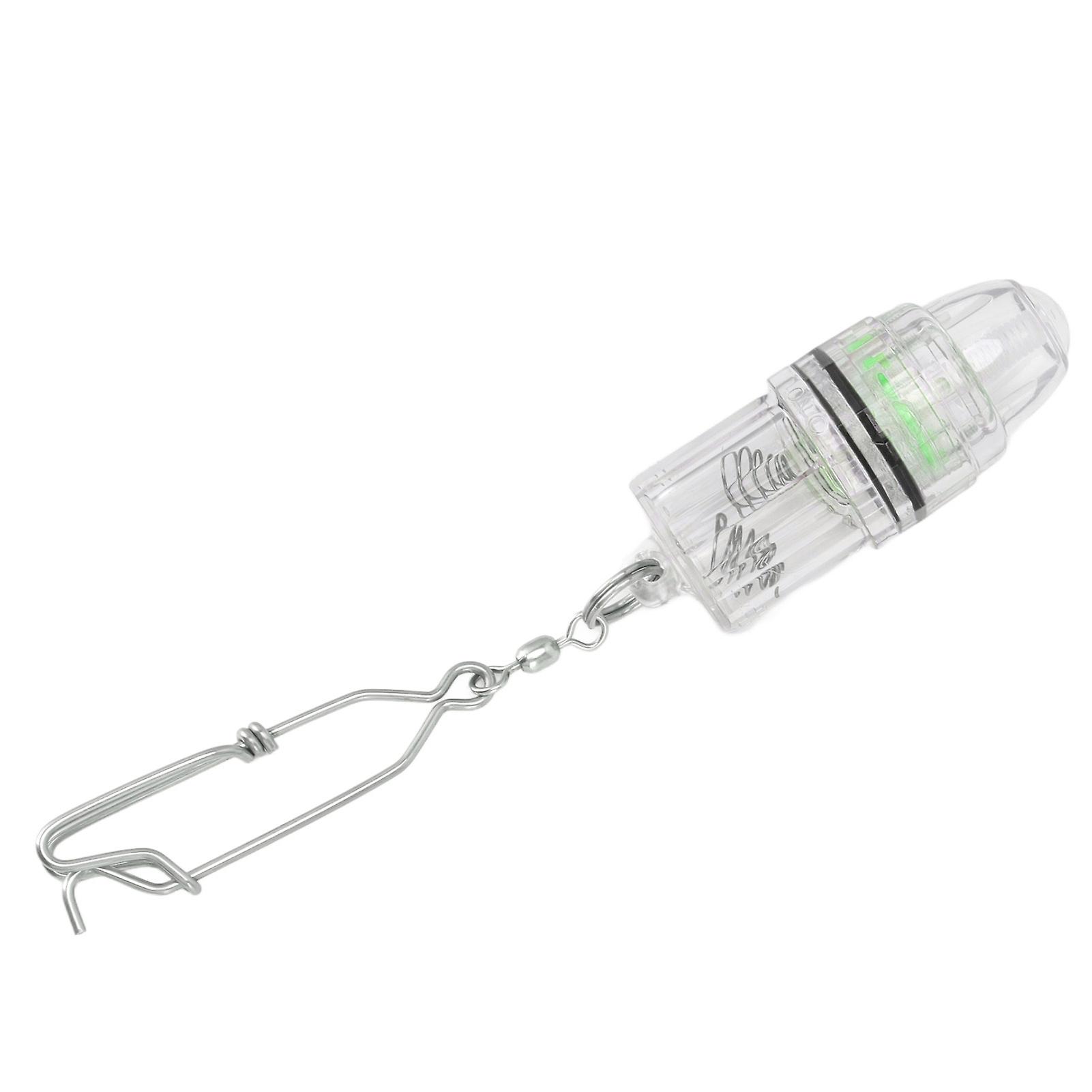 Fish Attracting Indicator Underwater Deep Drop LED Fish Lure Light with Metal Reinforced Large Pin Hook for Fishing Tool Green