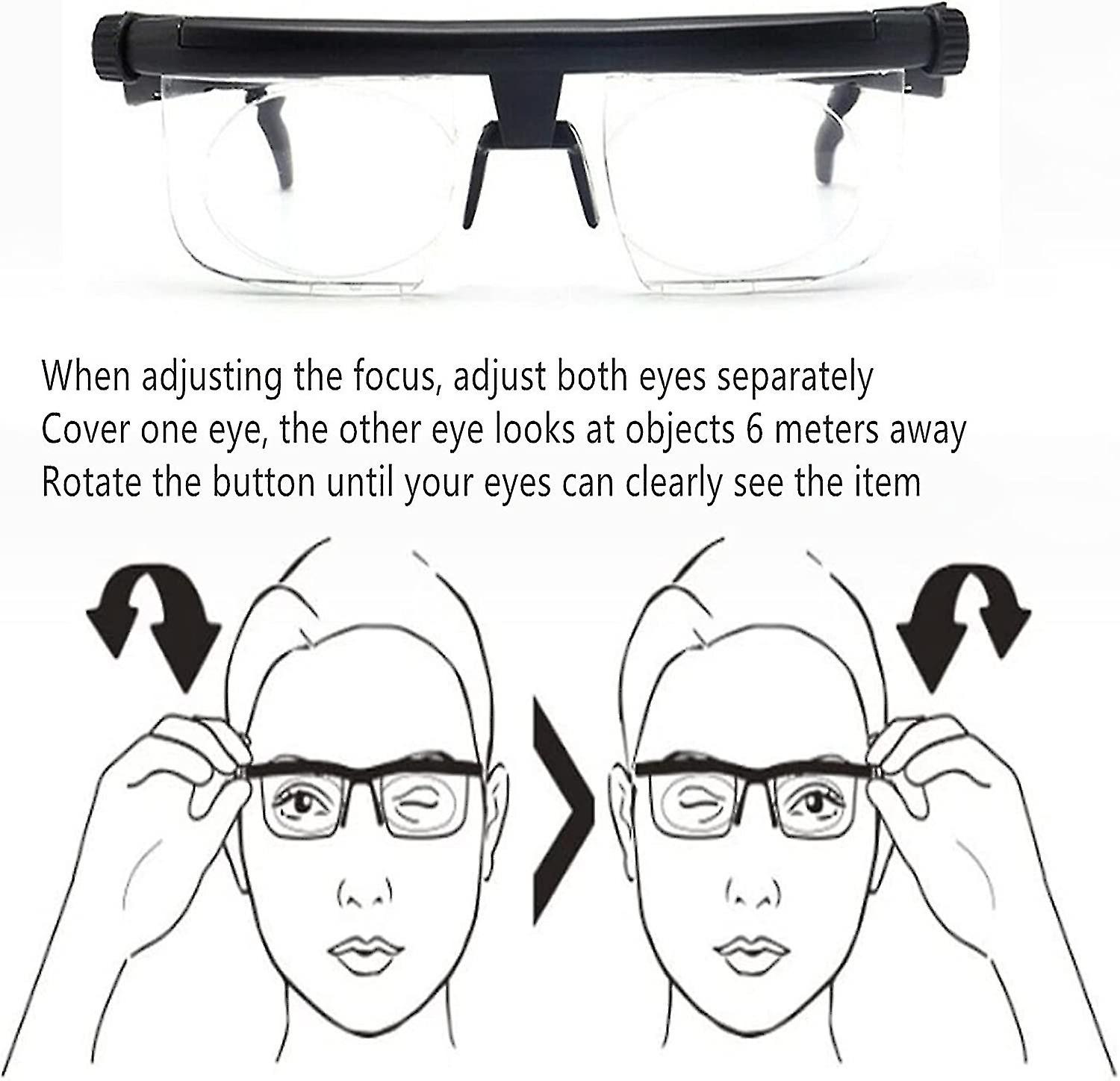 2023 New Adjustable Focus Glasses Dial Vision Reading Glasses Variable Focus Near and Far Sight Distance Vision for Seniors