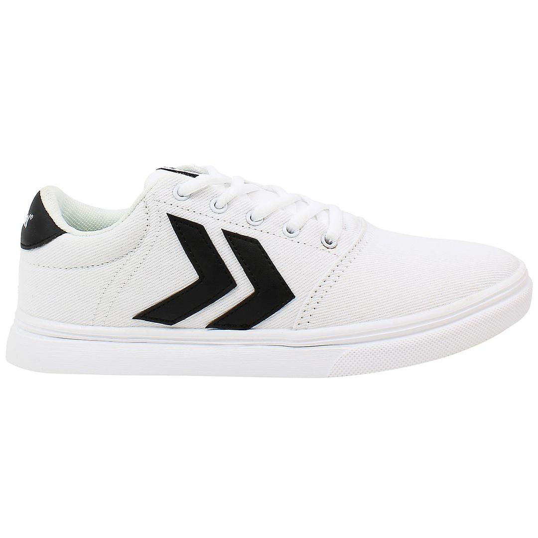 Hummel Essen Lightweight White Canvas Low Lace Up Mens Trainers 206728 9001