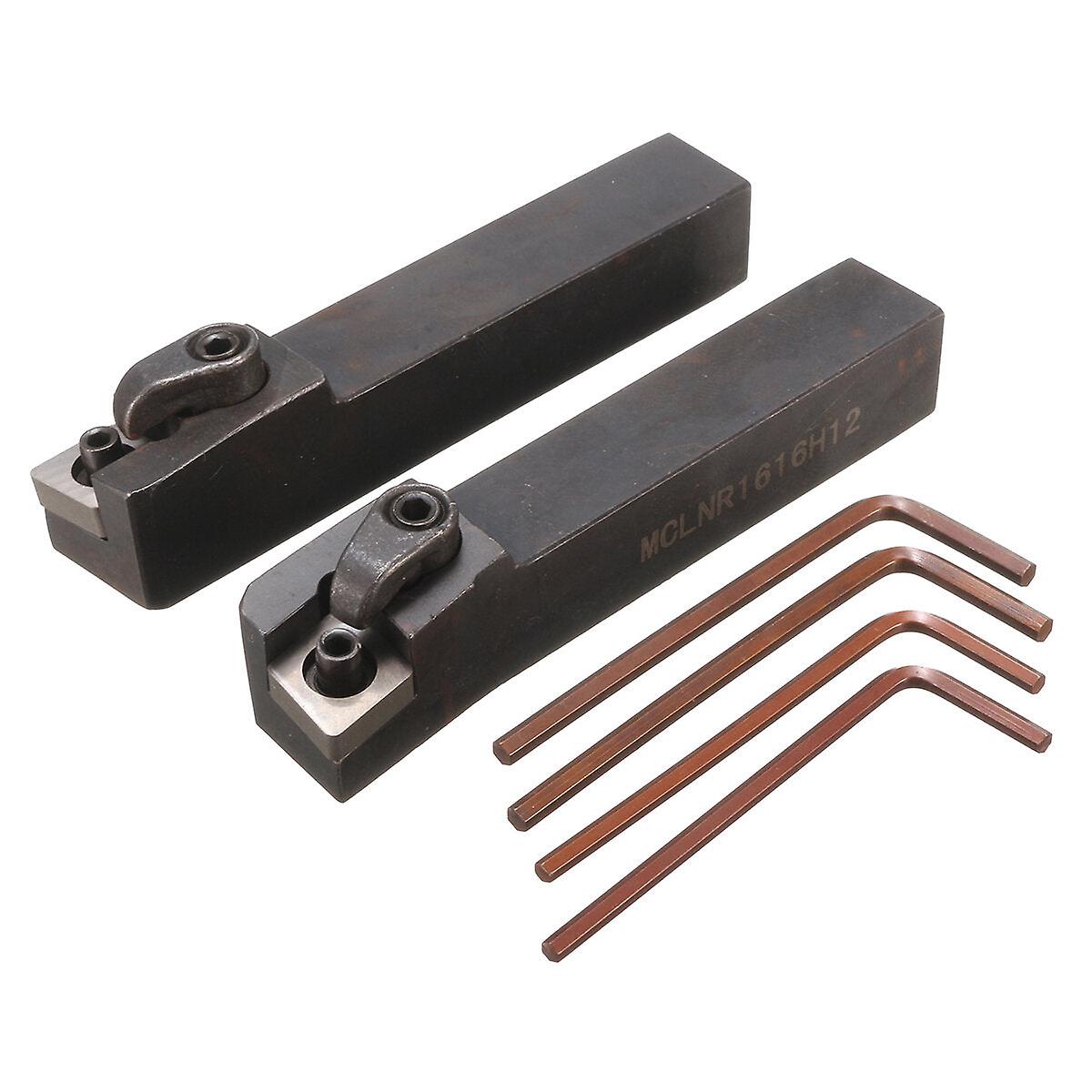 2Pcs Mcln 16x100mm Lathe Index Turning Tool Holder With 10pcs Cnmg1204 Insert