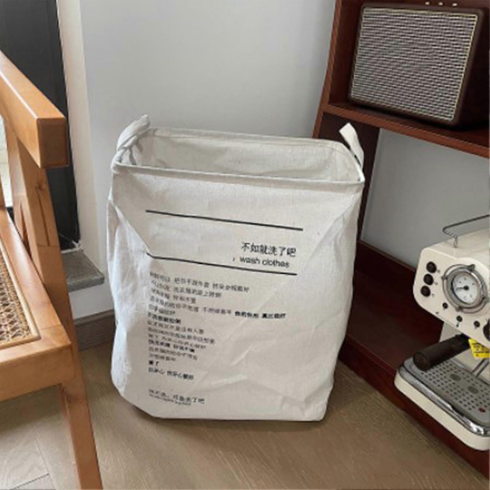 Cotton Storage Bag Foldable Large Capacity Moisture Proof Comfortable Handle Tear Resistant for Clothes Toy 