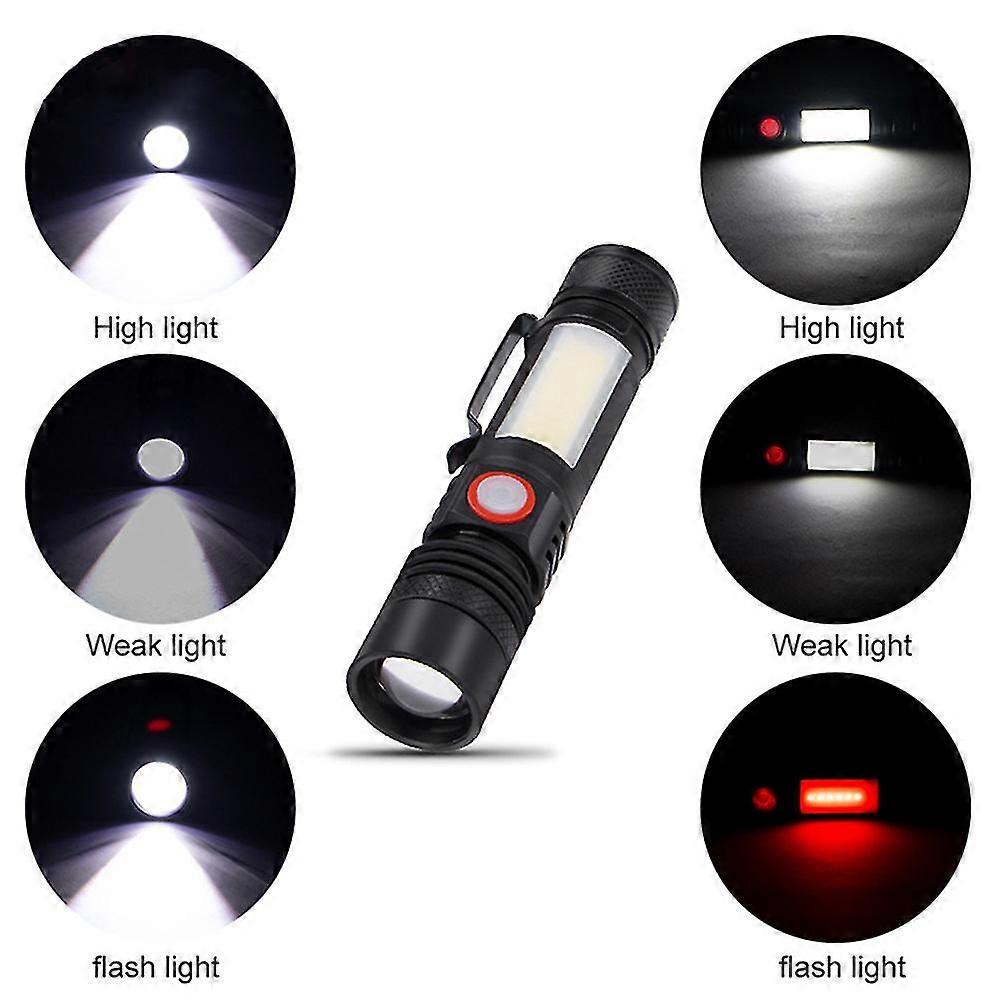 Torch Mini Zoom With Portable Pen Clip Torch Work Light With Magnet