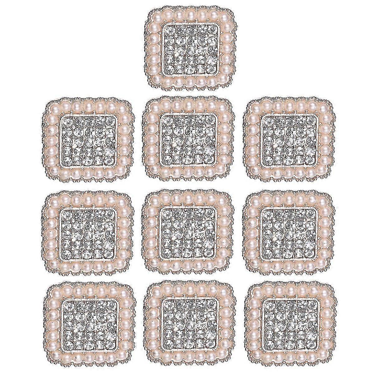 Decorative Sewing Buttons Sqaure Crafts Buttons Rhinestone Fasteners