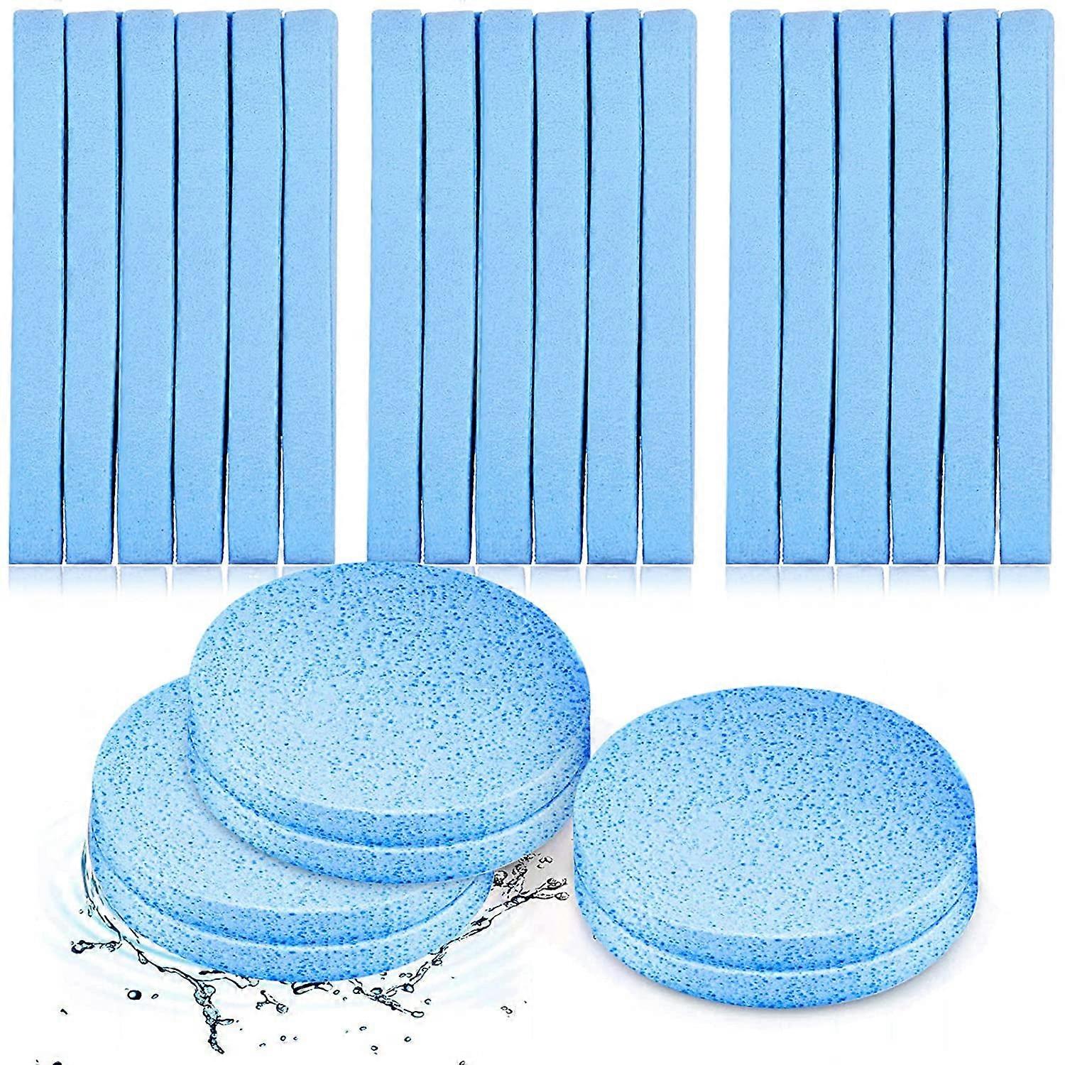 24 Pieces Compressed Facial Sponge Face Cleansing Sponge Makeup Removal Sponge Pad Exfoliating Wash Round Face Sponge (Blue)