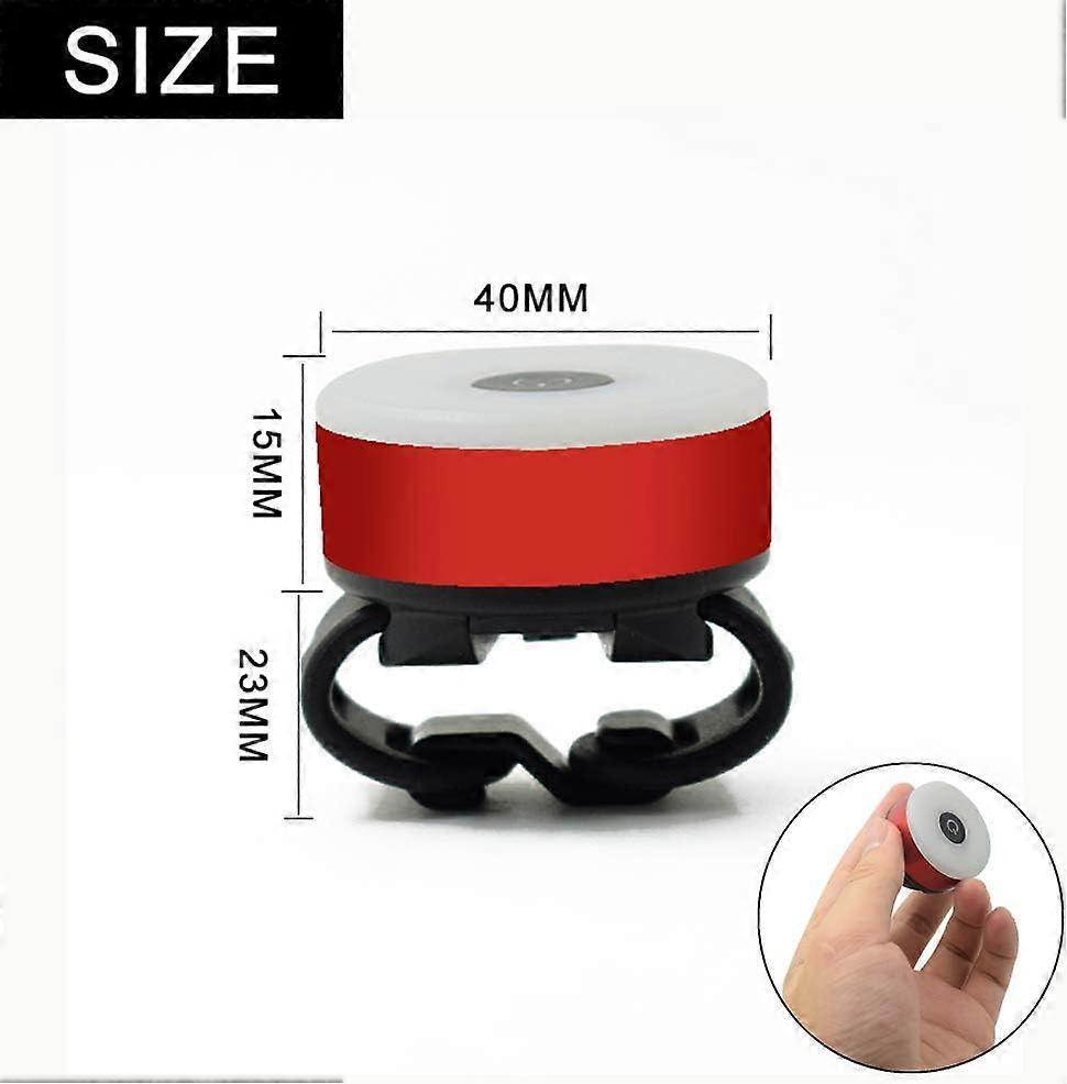 Bicycle Rear Light, USB Rechargeable LED Waterproof Warning 5 Modes Rear LightRed