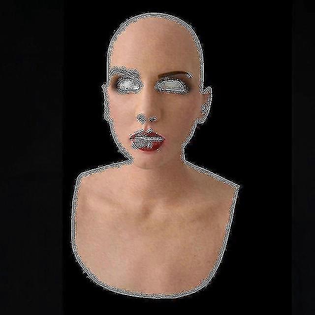 Full Latex Mask For Halloween With Neck Full Head Creepy Wrinkle Face Mask Latex Mask Cosplay Party Props Mask For Face Women_s
