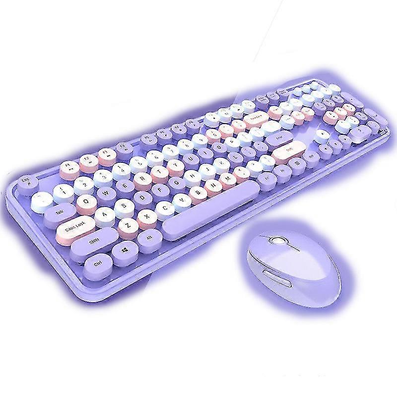 Wireless Keyboard And Mouse For Ipad Computer ,rainbow Keyboard Suitable For Girls