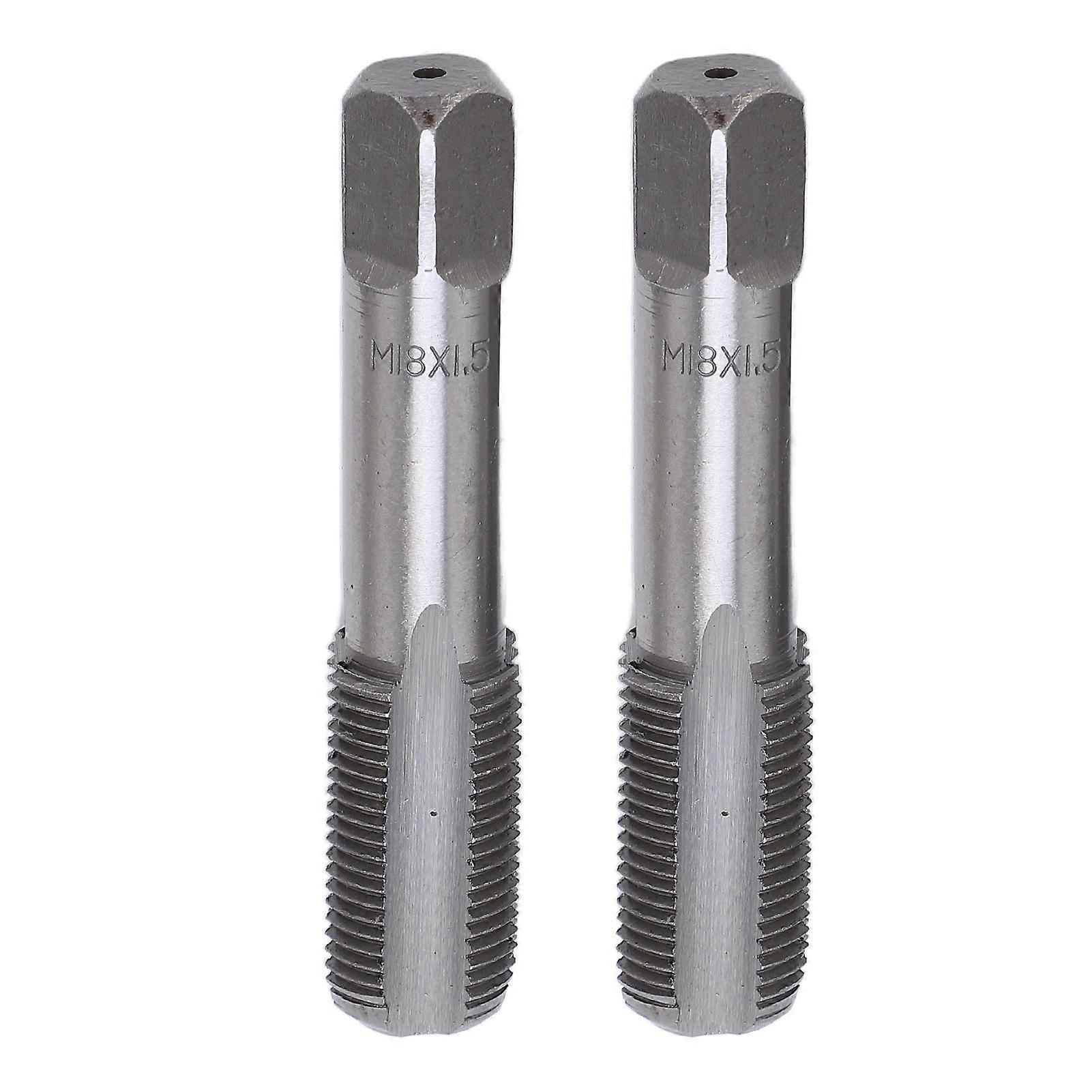 2 pezzi di rubinetto a flauto dritto in acciaio ad alta velocità metrico a mano con rubinetto a vite standardM18x1.5