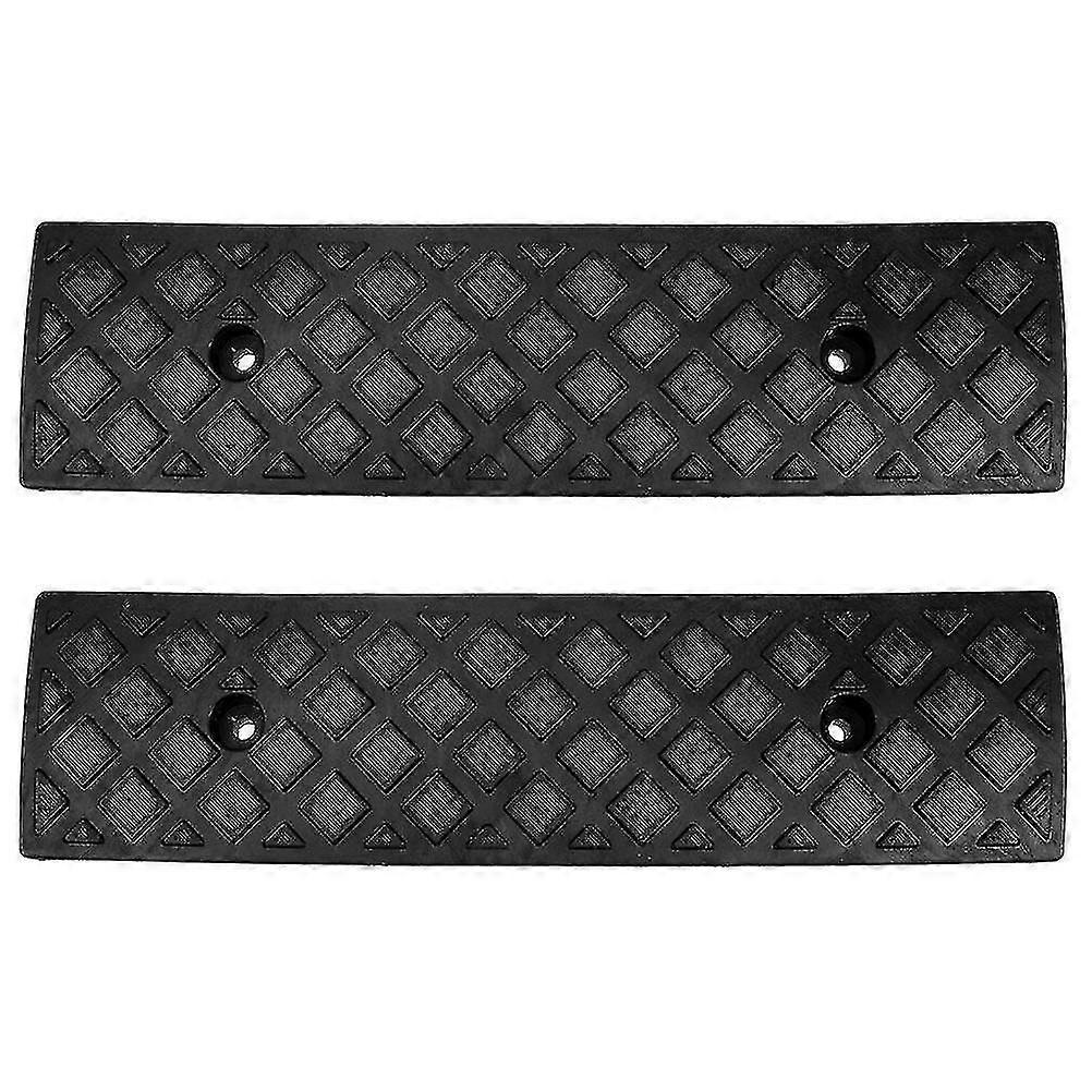 2pcs Rubber Car Curb Ramps Threshold Bridge Tracks Ramps For Driveway Sidewalk -JA