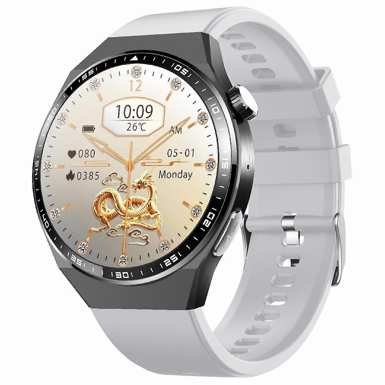 Bluetooth Call Smart Watch Blood Oxygen ECG Monitor SOS Sports Bracelet, Silicone Strap - Grey