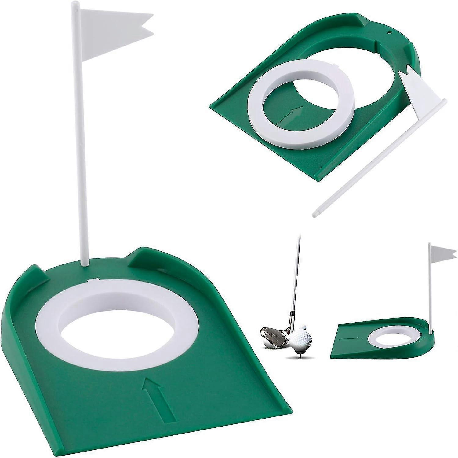 Golf Putting Mat Practice Set  Indoor/outdoor Putting Cups And Flags