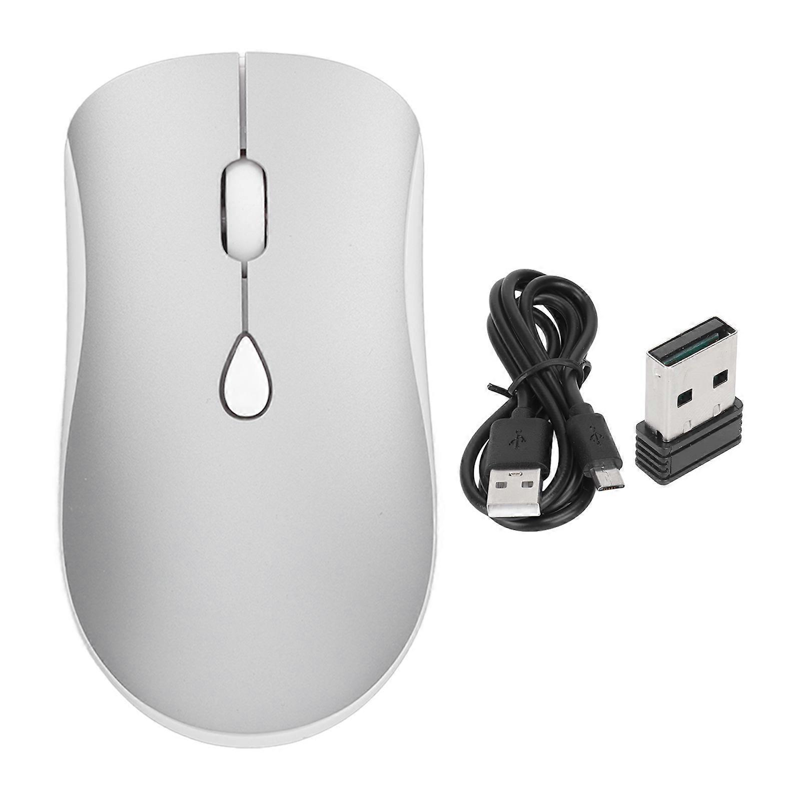 2.4G Wireless Portable Optical Mouse 3 Levels DPI Rechargeable Slim Silent Mouse with USB Receiver for Notebook PC Laptop Silver