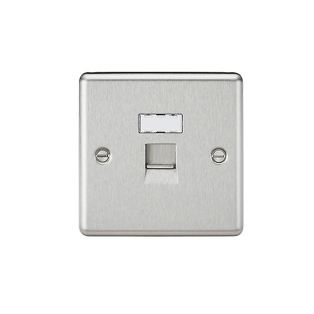 Knightsbridge RJ45 Network Outlet - Rounded Edge Brushed Chrome - CL45BC