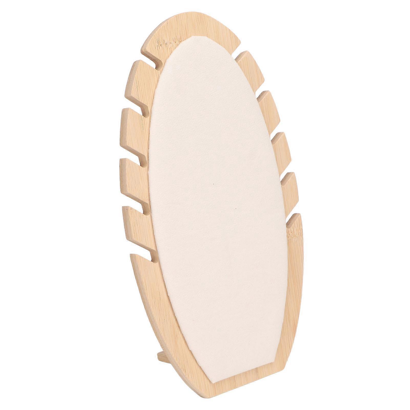 Necklace Display Stand Leaf Shaped Soft Lint Scratch Proof Wooden Chain Jewelry Holder