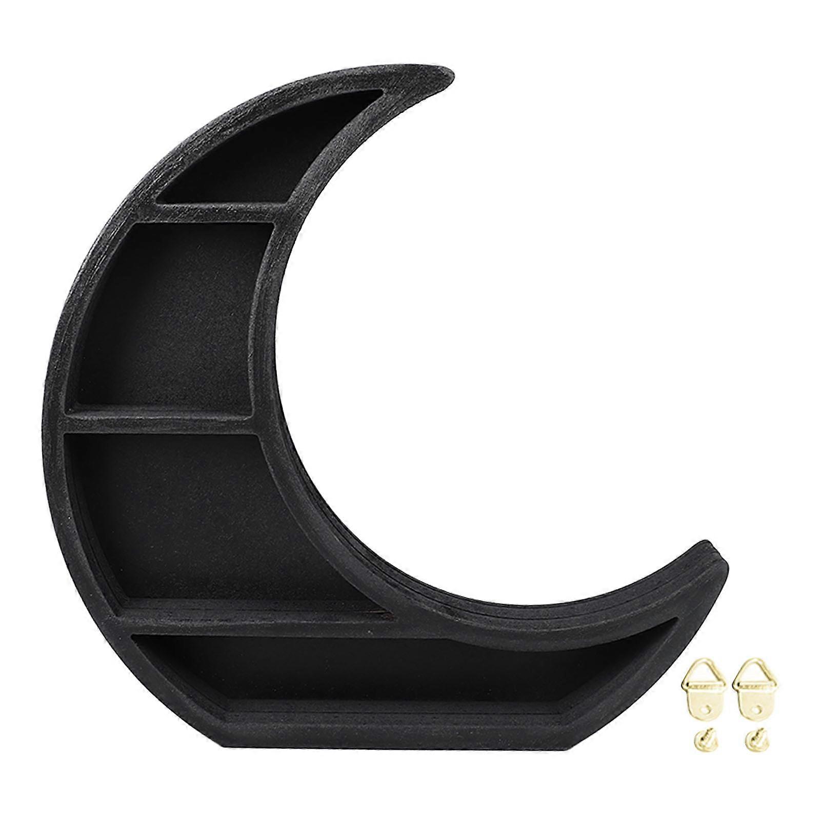 Moon Crystal Wood Shelf Innovative Modern Style Decorative Multi Layers Moon Display Shelf for Home Living Room