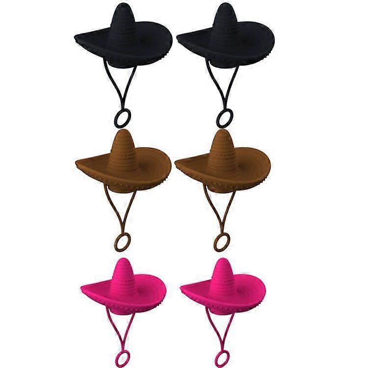 6pcs Hat Straw Covers Reusable Drinking Straw Tips Straw End Plugs Caps Straw Caps